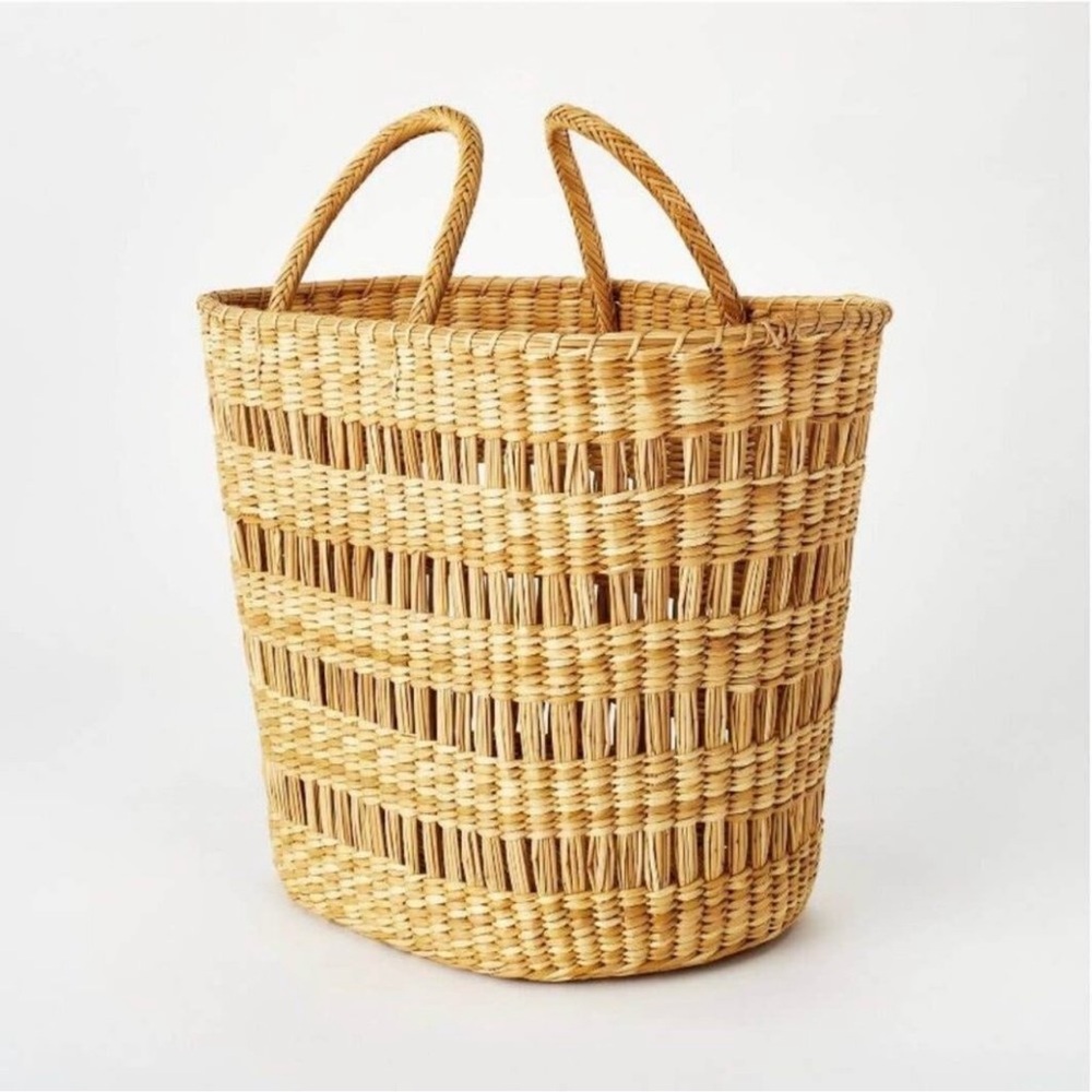 Studio McGee Novelty Tote Basket with Handles.